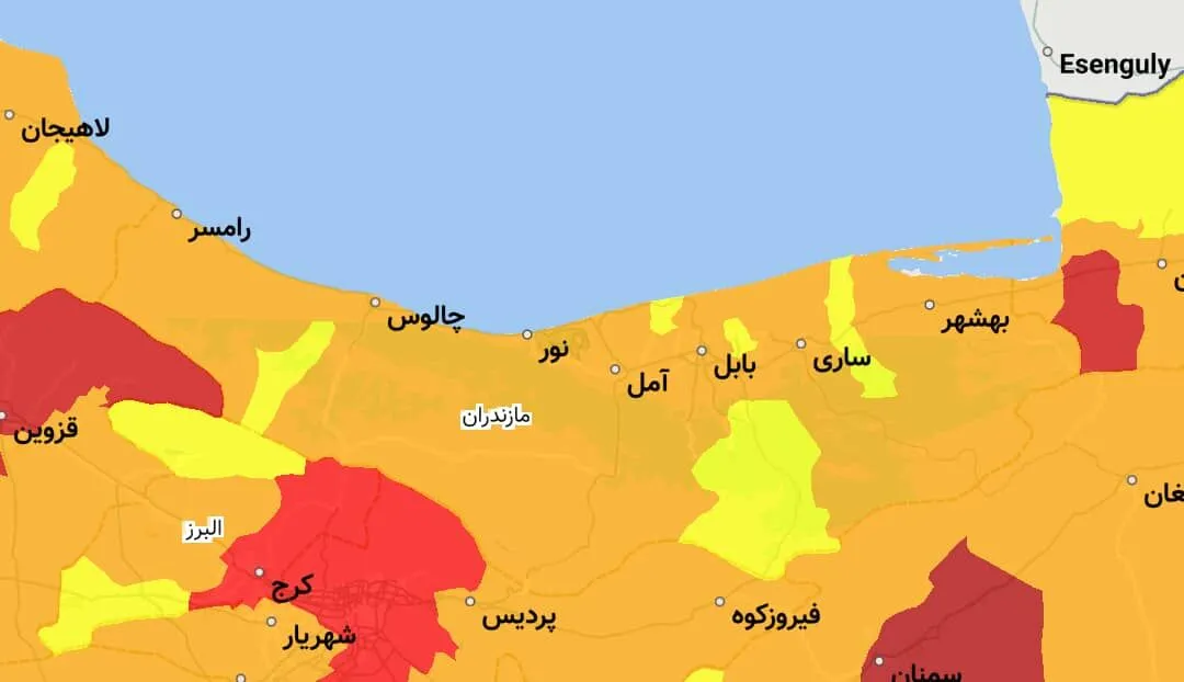 مازندران از وضعیت قرمز کرونایی خارج شد