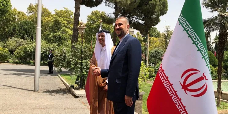 استقبال امیرعبداللهیان از وزیر خارجه قطر
