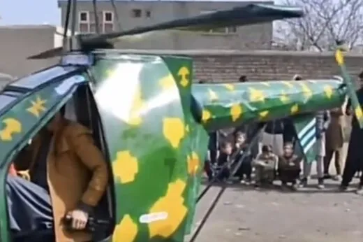 رونمایی طالبان از بالگرد تولید افغانستان بدون پرواز با ترمز دستی! + فیلم