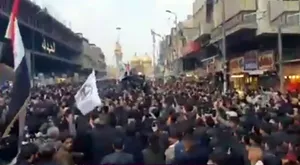 عزاداران عراقی: خون ابومهدی المهندس هدر نمی‌رود +فیلم