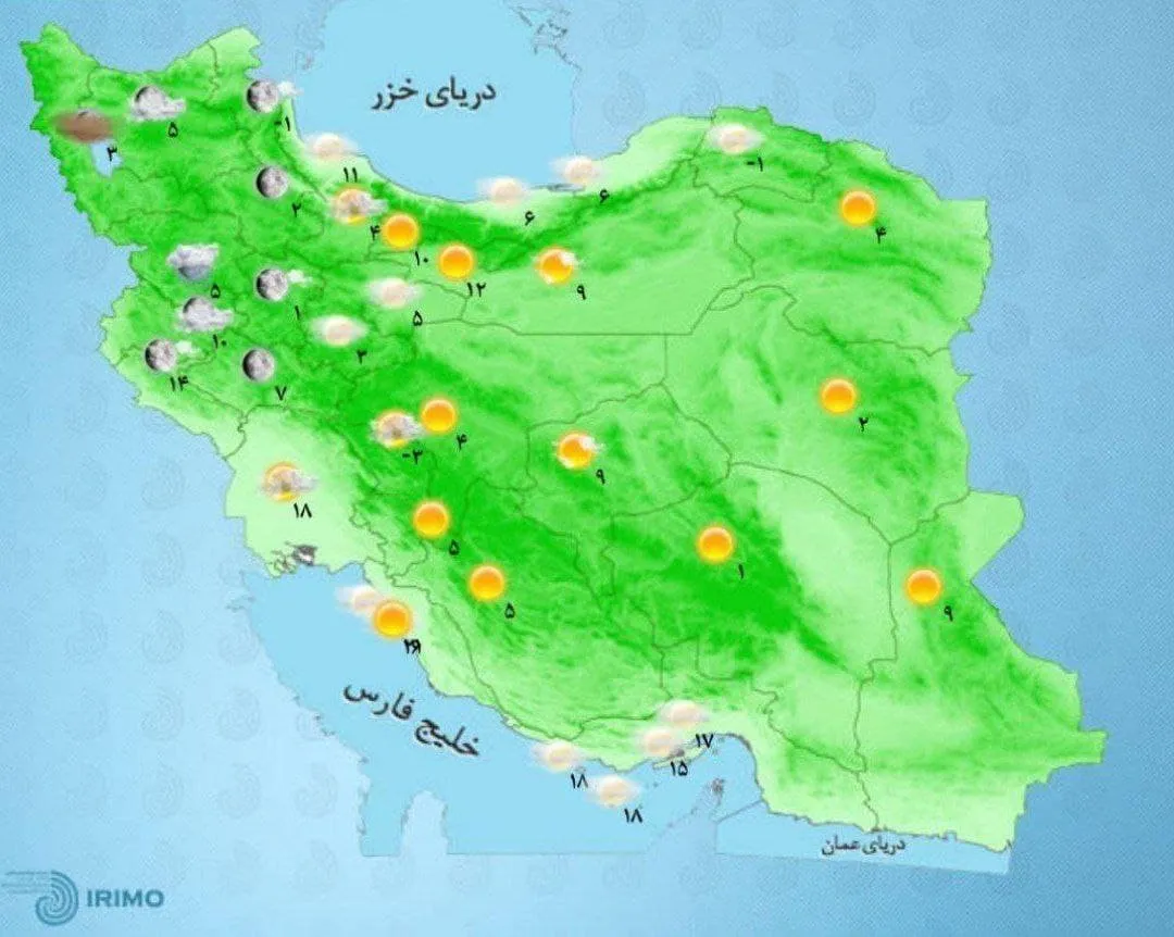 بارش برف و باران در نیمه غربی کشور