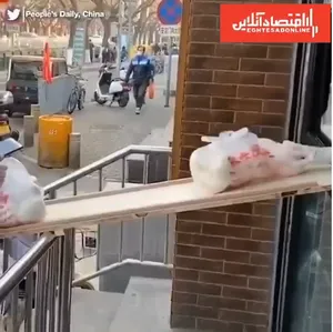 ابتکار فروشندگان چینی برای مقابله با کرونا +فیلم