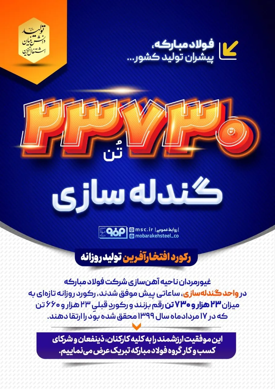 فولاد مبارکه، پیشران تولید کشور