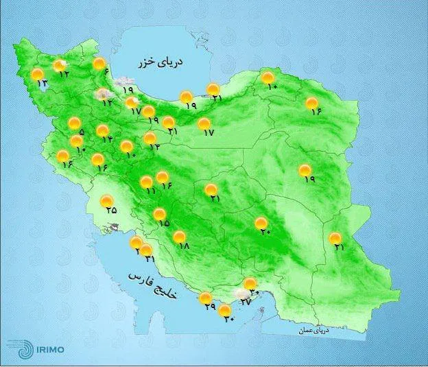 افزایش دمای هوا در سواحل دریای‌خزر