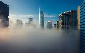 حرکت آسمان‌خراش‌ها در مه +فیلم