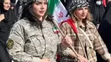 حضور زنان بی‌حجاب با لباس نظامی در رزمایش جانفدایان تهران + فیلم