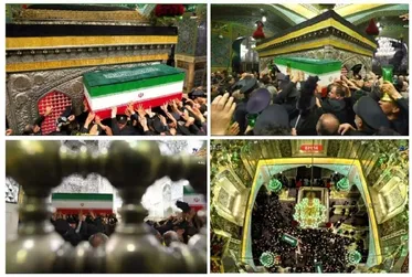 Martyred Leader laid to rest at Imam Reza shrine in Mashhad