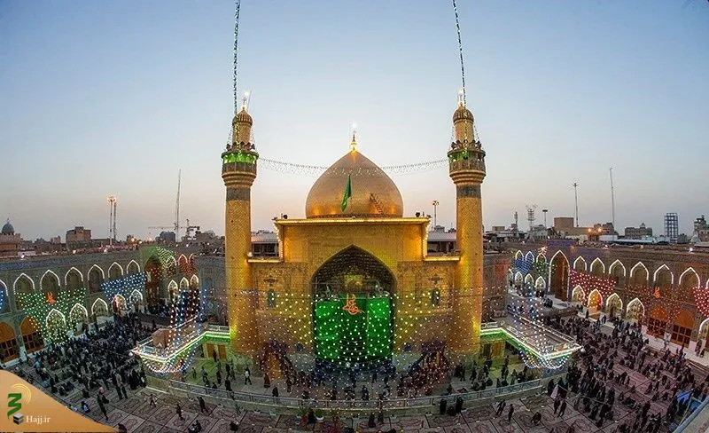 بارش باران در حرم امام علی علیه السلام + فیلم