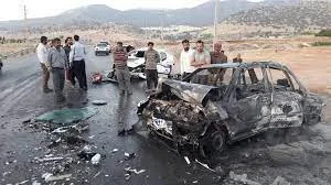 ۸ نفر در تصادف دو پژو، زنده در آتش سوختند!