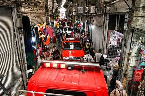 آتش سوزی در بازار بزرگ تهران