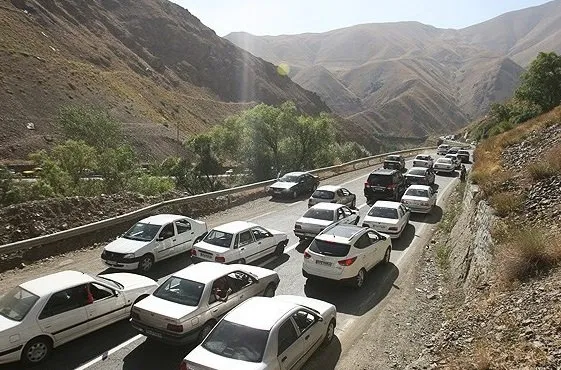 ترافیک سنگین صبحگاهی در جاده هراز و کندوان