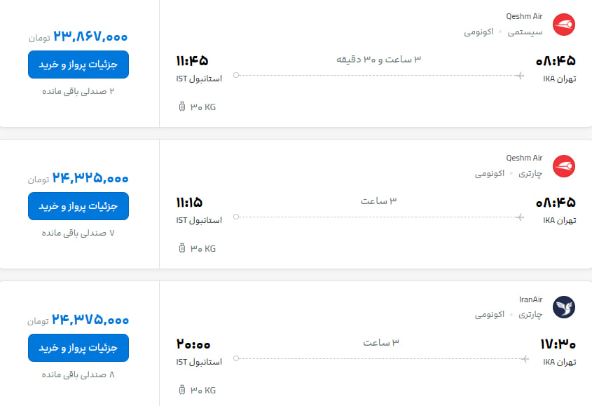 پروازهای خارجی ایران یکییکی ناپدید شدند | قیمت بلیت استانبول سر به فلک کشید پروازهای خارجی ایران یکییکی ناپدید شدند | قیمت بلیت استانبول سر به فلک کشید