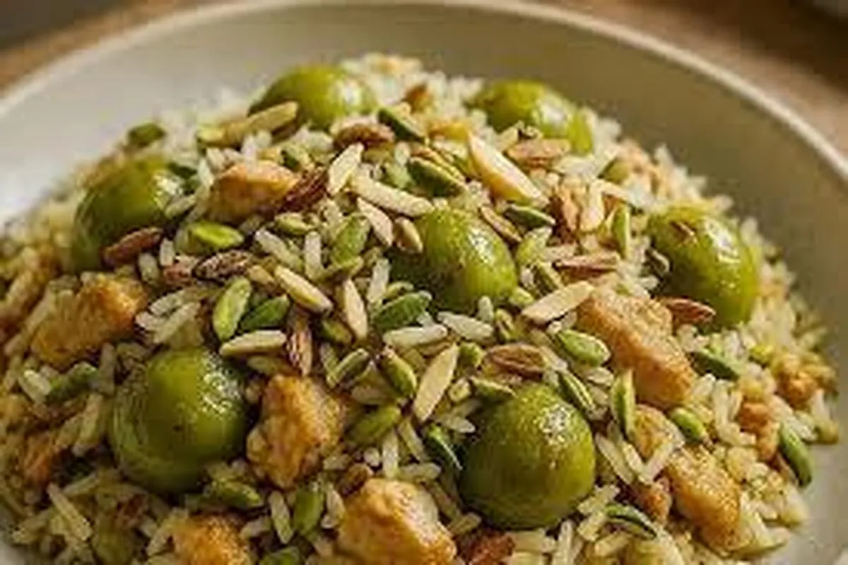 طرز تهیه گوجه سبز پلو مخصوص؛ یه غذای مجلسی جدید و ارزون