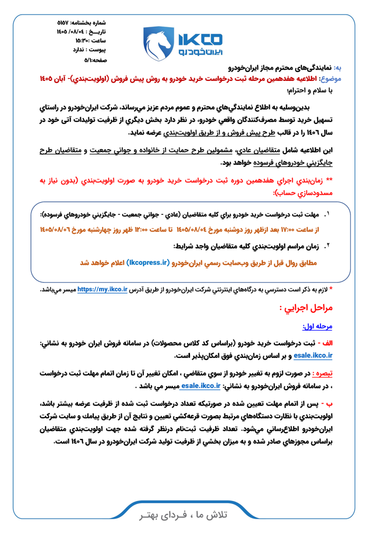 آغاز ثبت نام ایران خودرو آبان ۱۴۰۵ / کدام خودرو در فروش ایران خودرو سود بیشتری دارد؟ آغاز ثبت نام ایران خودرو آبان ۱۴۰۵ / کدام خودرو در فروش ایران خودرو سود بیشتری دارد؟