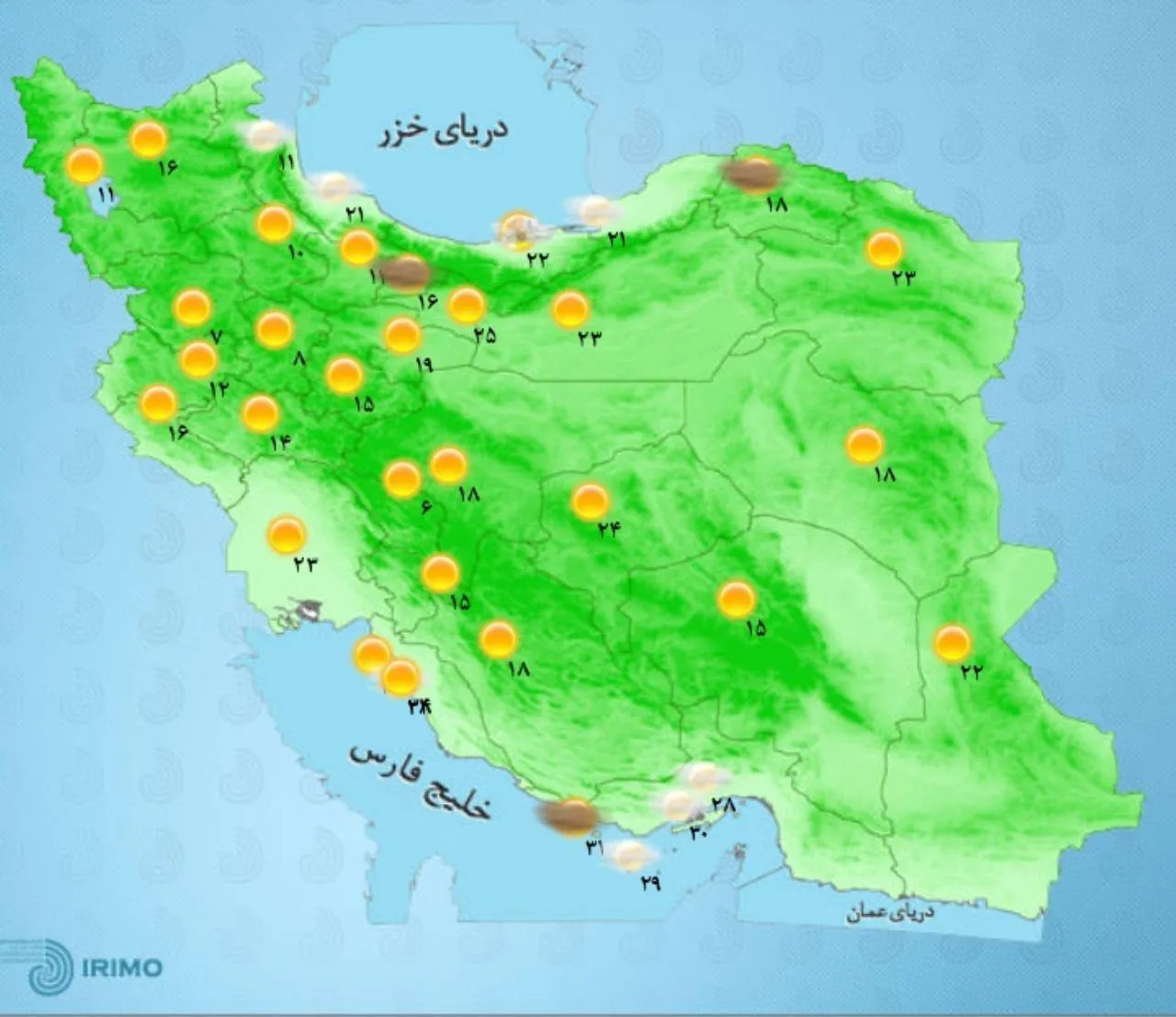 افزایش دمای هوا در نواحی شمالی