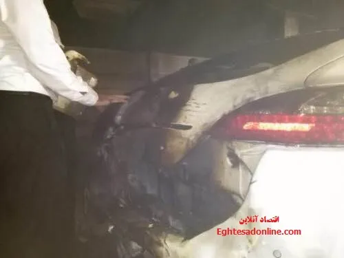 یک پورشه در ماهشهر سوخت +تصاویر