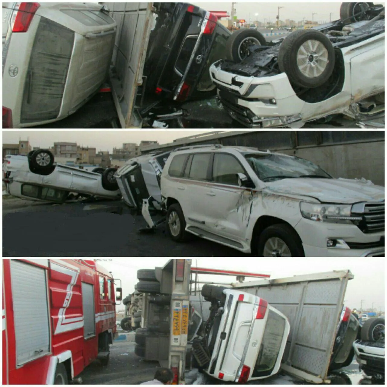 محموله میلیاردی واژگون شد +فیلم