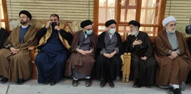 فرزندان آیت الله سیستانی در تشییع آیت الله صافی + عکس