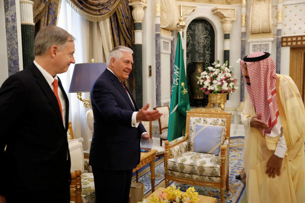 استقبال ملک‌سلمان از وزیر خارجه آمریکا