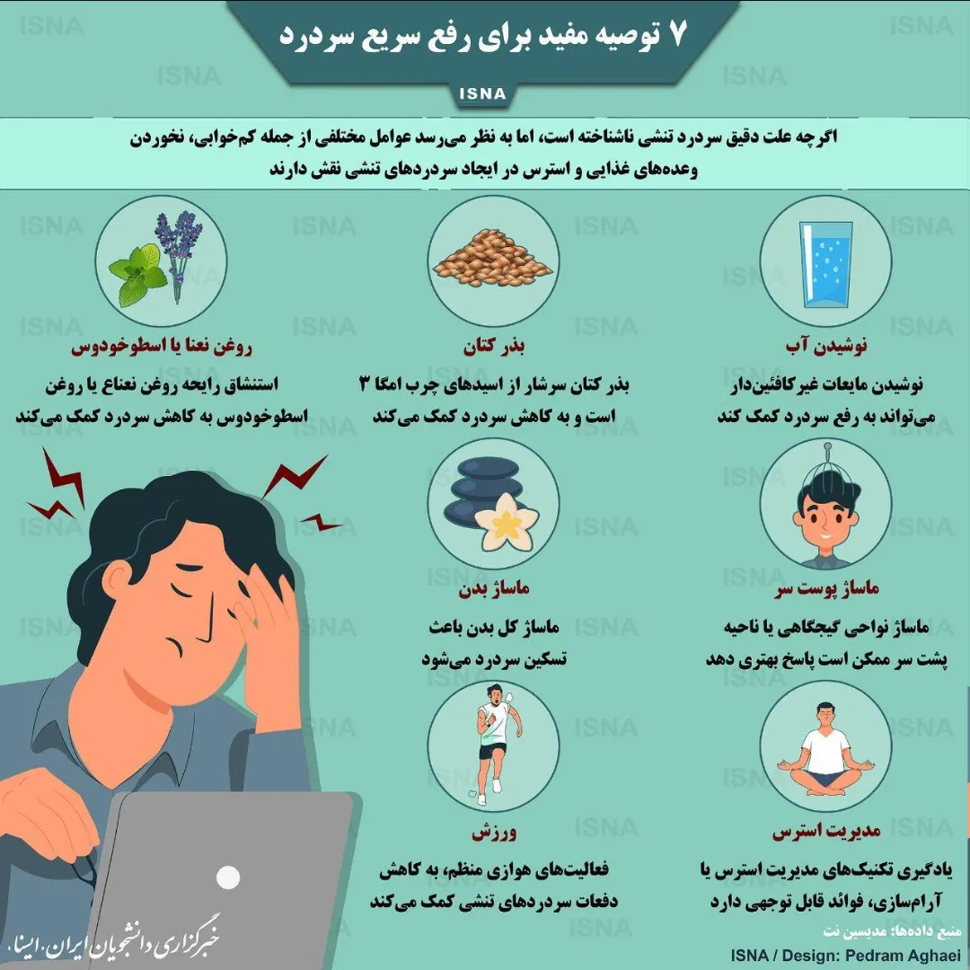 هفت توصیه برای رفع سریع سردرد