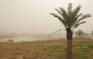 گرد و خاک در راه جنوب غرب خوزستان