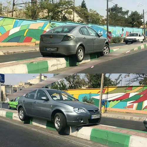 روش جدید پارک کردن در تهران! + عکس