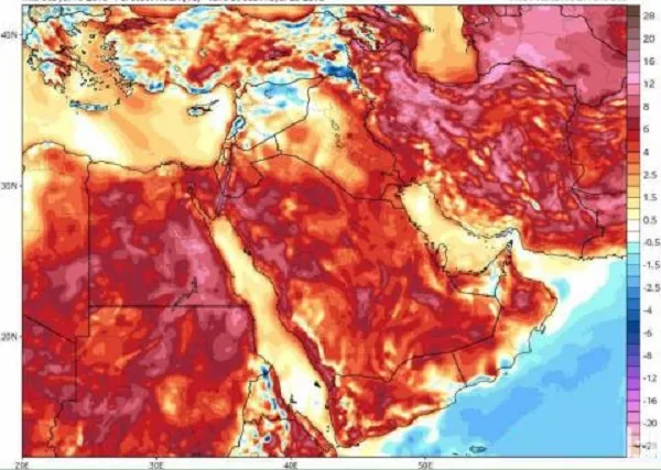 دما در برخی نقاط به بالای ۵۰ درجه می‌رسد
