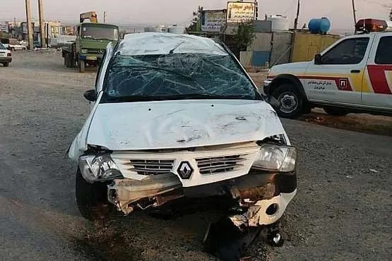 واژگونی L۹۰ در جاده خاوران +تصاویر