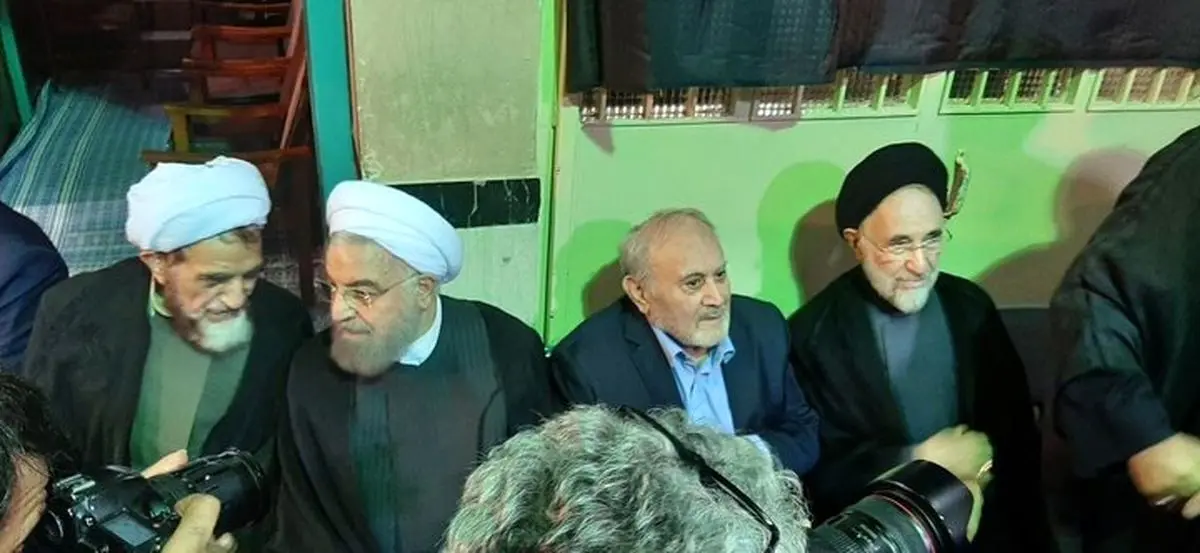 تصویر دیده‌نشده از سیدمحمد خاتمی و حسن روحانی در مراسم بزرگداشت